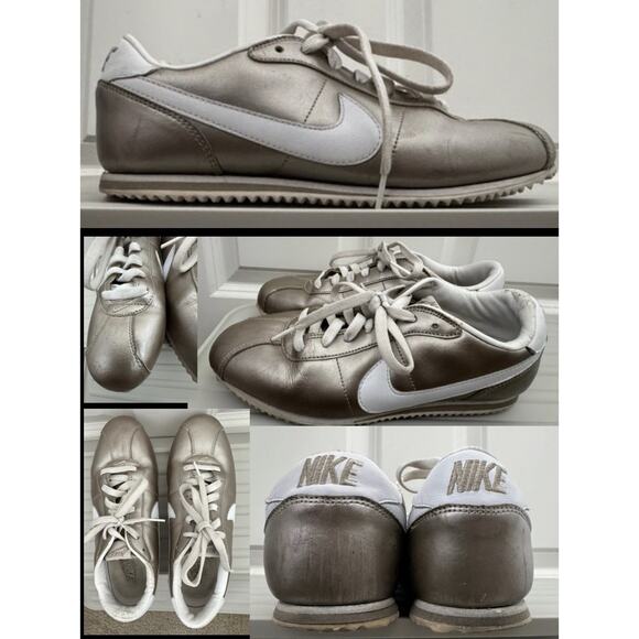 Nike Shoes - Vintage Nike Cortez Metallic Champagne Gold Leather Sneakers Y2K Women’s 8